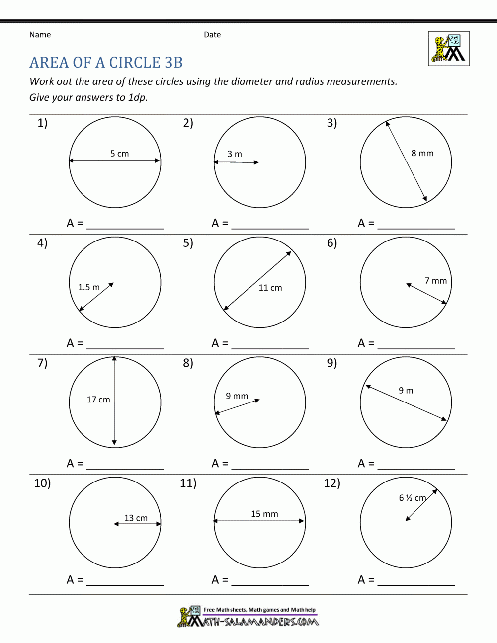 Area Of A Circle Area Of A Circle