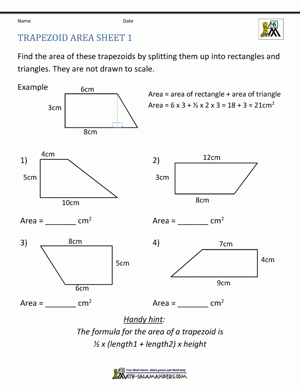 Area Of Quadrilateral Worksheets Area Of Quadrilateral Worksheets