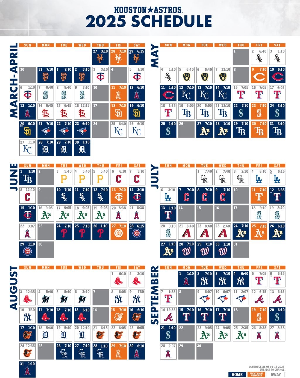 Astros Printable Schedule Houston Astros Astros Printable Schedule Houston Astros