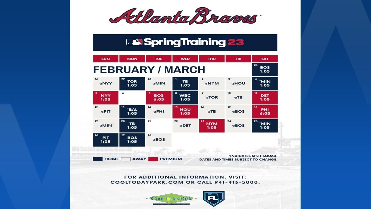 Atlanta Braves Spring Training Schedule Released Tickets Available Nov 12 News Winknews