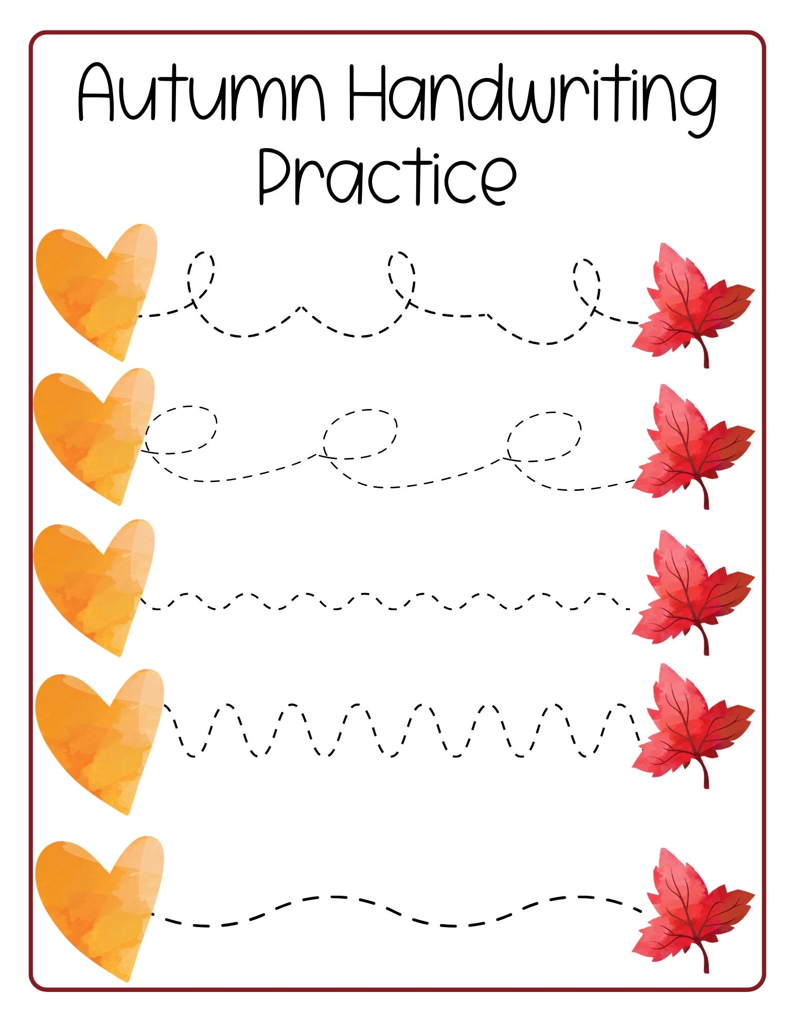 fall worksheets for preschool