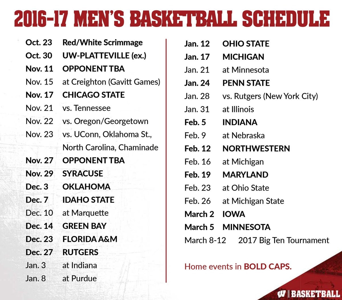 Badger Basketball Printable Schedule Printable Design Resources Badger Basketball Printable Schedule Printable Design Resources