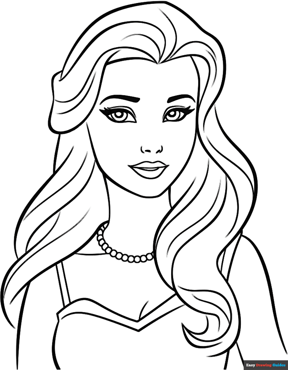 barbie color pages printables