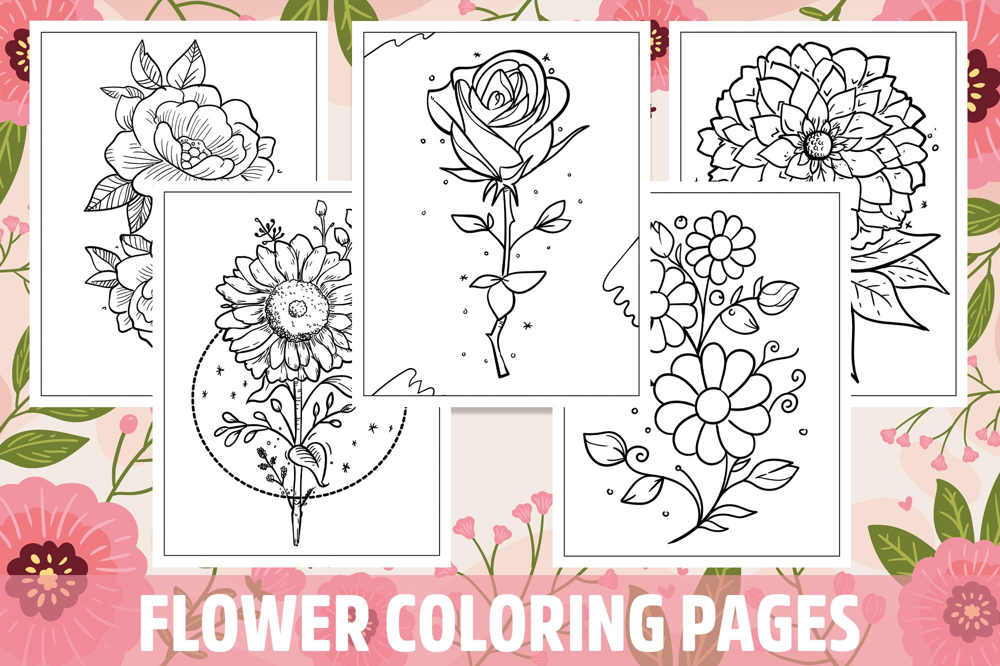flower coloring pages for kids