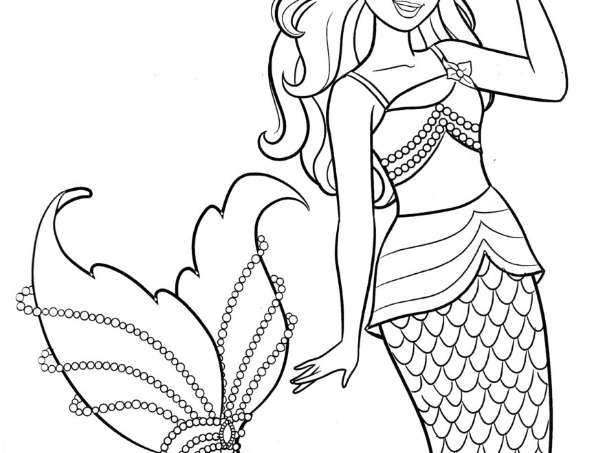 Beautiful Mermaid Barbie Coloring Pages YouLoveIt