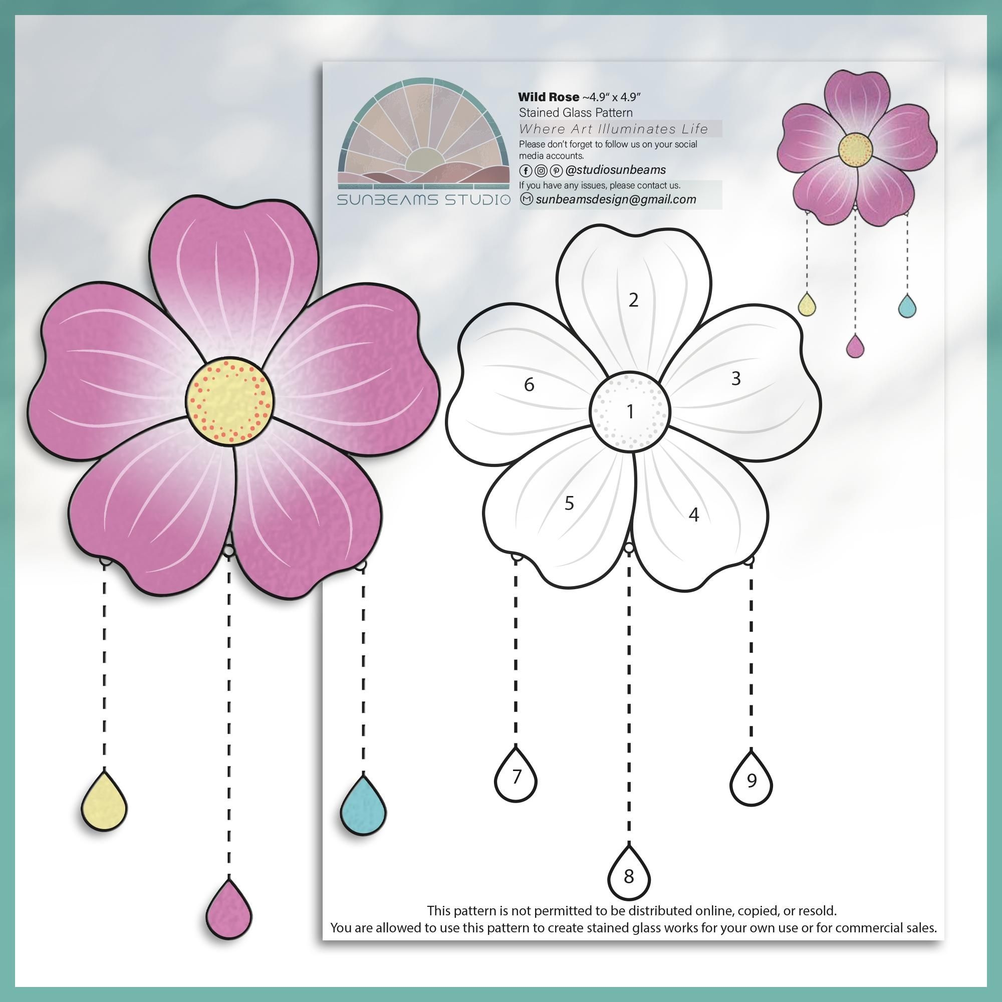 Beginner Stained Glass Flower Patterns Free Shop On Pinterest