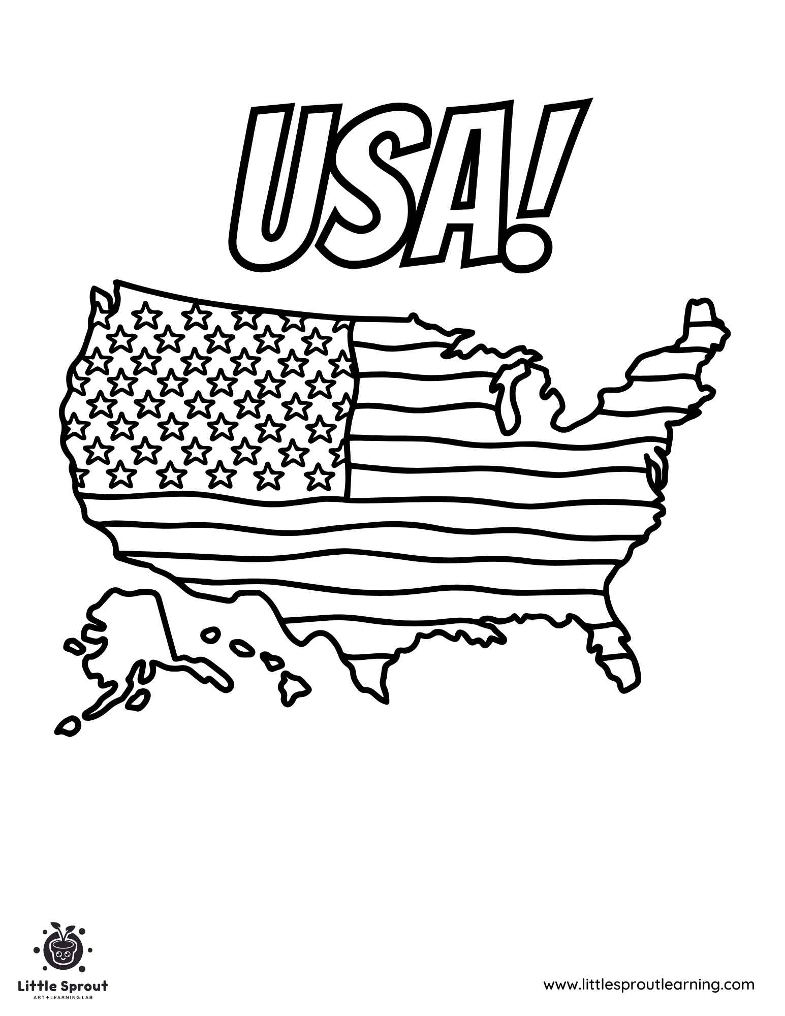 american flag' coloring page