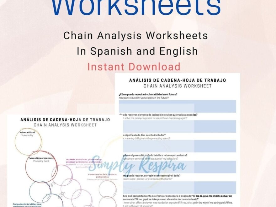 Bilingual Chain Analysis Worksheet DBT Link Analysis CBT Spanish DBT Therapy Worksheets Dbt Espa ol Printable Download Pdf Etsy