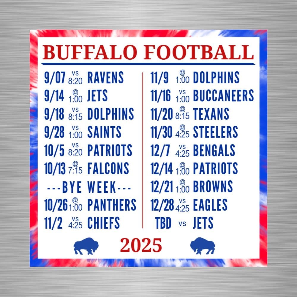 Bills Schedule 2025 Magnet Buffalo Bills Inspired Magnet Bills Teacher Gift Etsy