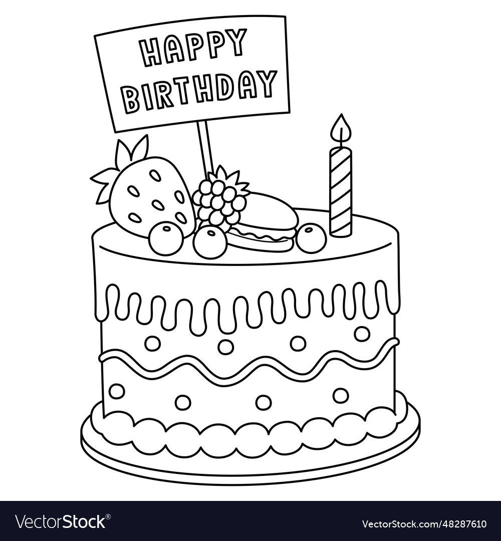 birthday cake coloring page birthday cake coloring page