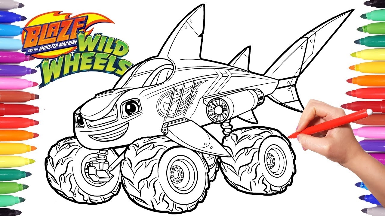 Blaze Moster Machines Wild Wheels Shark Blaze Coloring Pages Blaze Monster Truck Coloring YouTube Blaze Moster Machines Wild Wheels Shark Blaze Coloring Pages Blaze Monster Truck Coloring YouTube