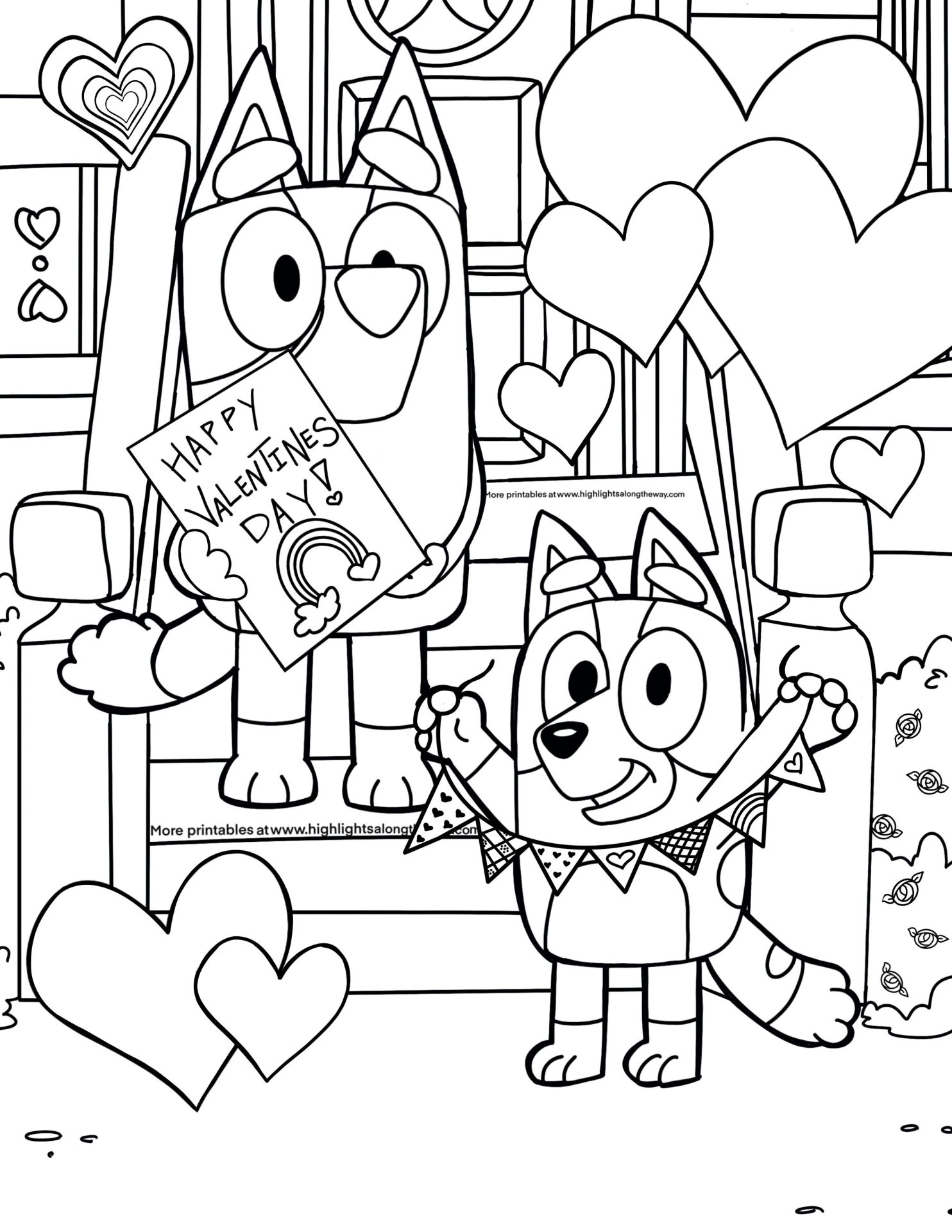 Bluey Valentines Day Coloring Page Bluey Coloring Printables Bluey Valentines Day Coloring Page Bluey Coloring Printables