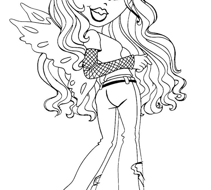 Bratz Printable Black And White Drawing 2000s Y2k Pixie Fairy Fashion