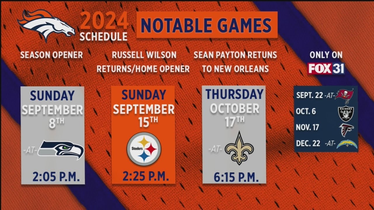 Broncos 2024 Schedule Released YouTube Broncos 2024 Schedule Released YouTube
