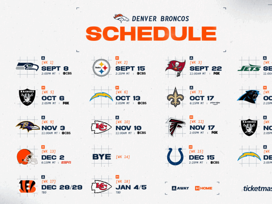 Broncos Unveil 2024 Schedule Featuring Week 1 Game In Seattle And Two Prime time Matchups