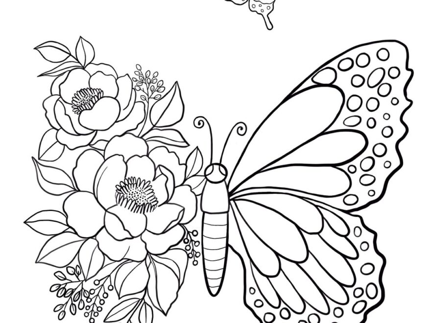 Butterfly Printable Coloring Sheet Coloring Pages Kids Coloring Pages Kids Summer Activity Butterfly Pictures Etsy