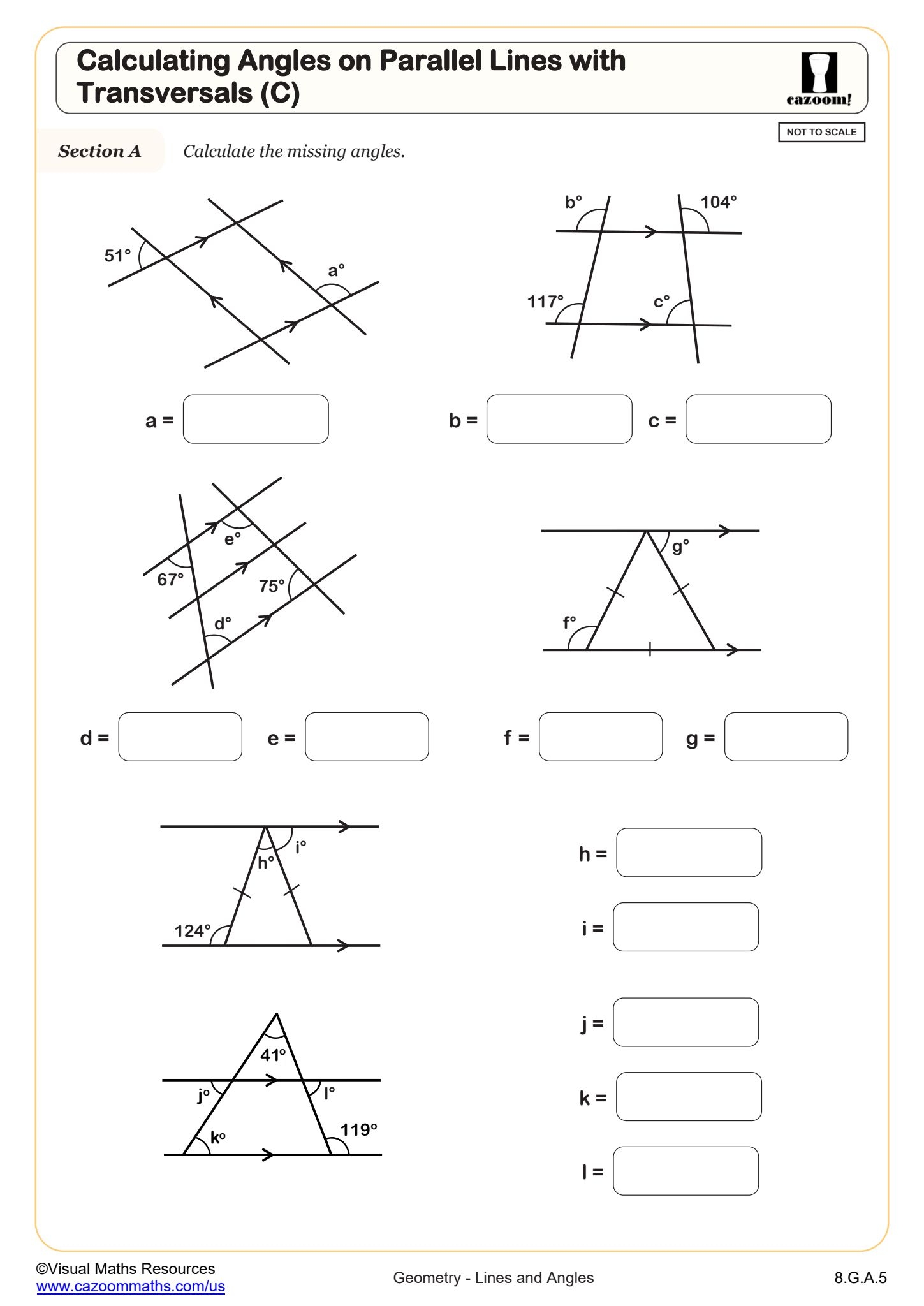 Calculating Angles On Parallel Lines With Transversals C Worksheet Fun And Engaging 8th Grade PDF Worksheets Cazoom Math Calculating Angles On Parallel Lines With Transversals C Worksheet Fun And Engaging 8th Grade PDF Worksheets Cazoom Math