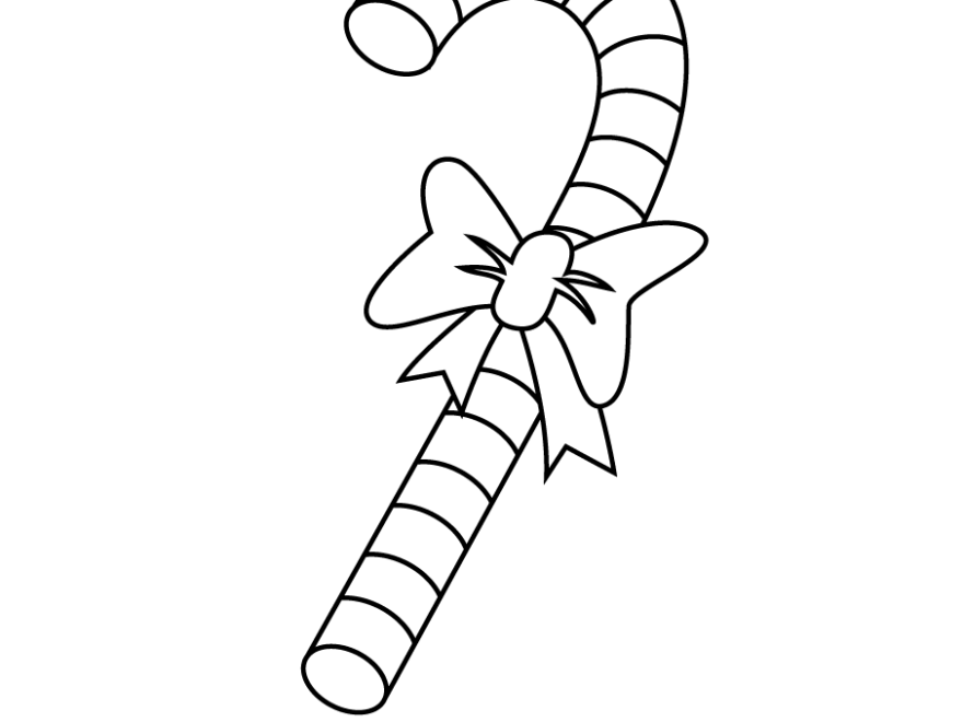 Candy Cane Coloring Page Super Simple