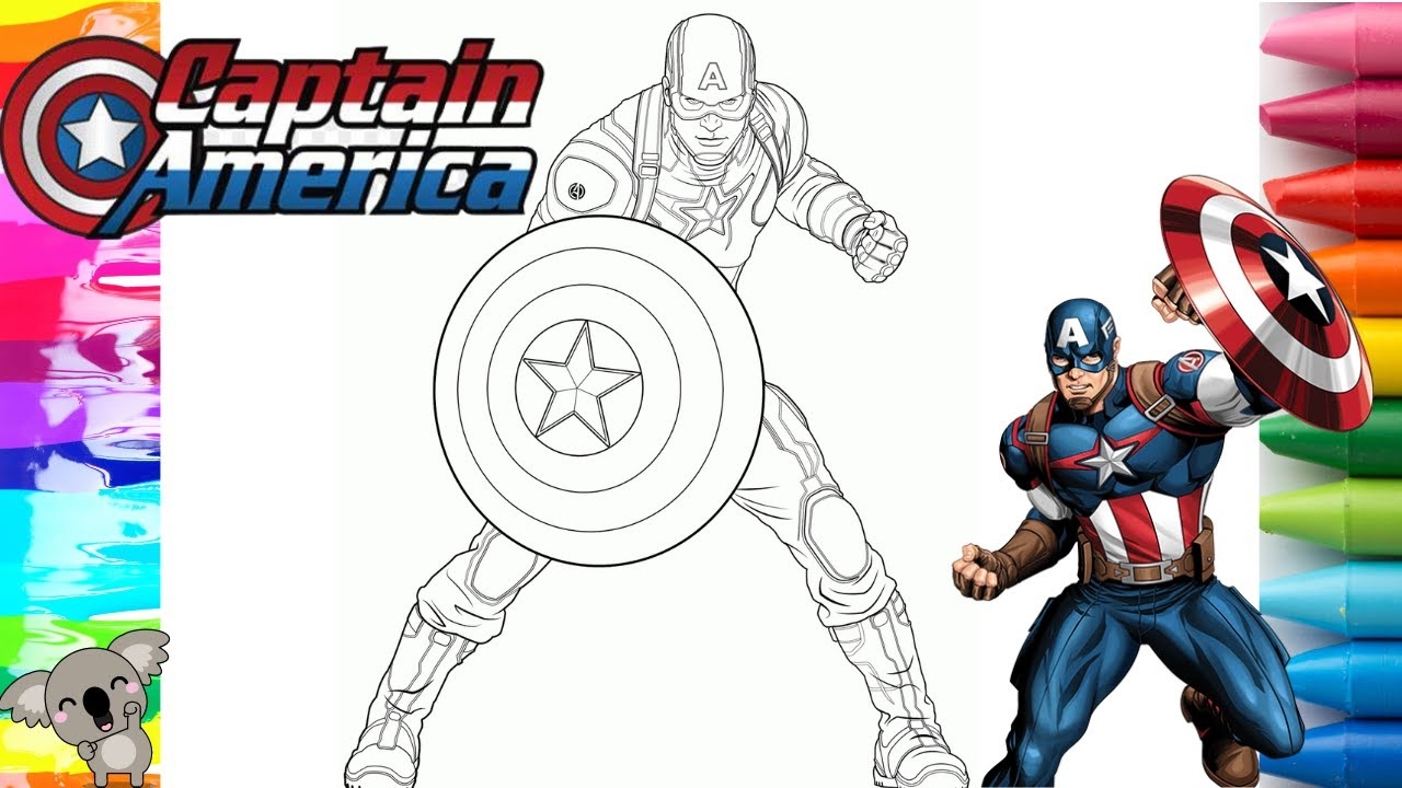 captain america coloring page