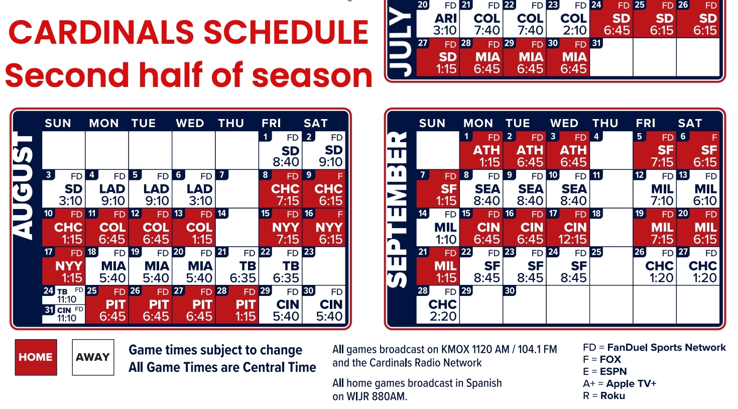 Cardinals Schedule Homestands Promotions