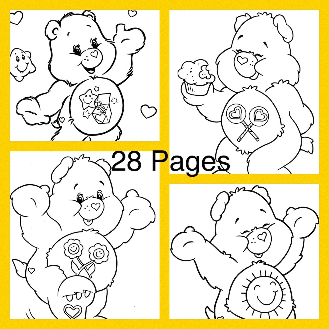 Care Bear Printable Coloring Pages Etsy Care Bear Printable Coloring Pages Etsy