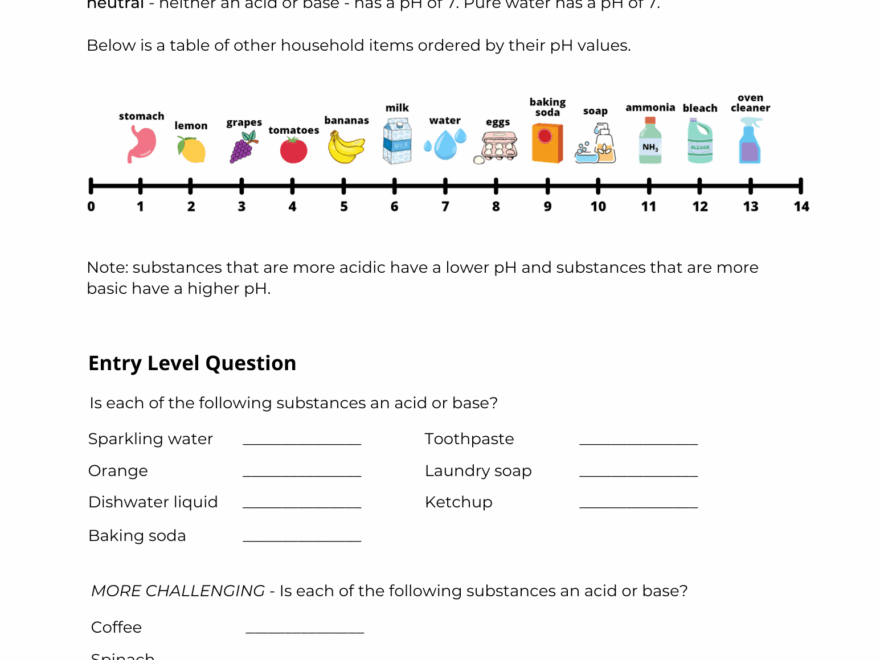 Challenge Questions Acids And Bases In Everyday Life Worksheets Library