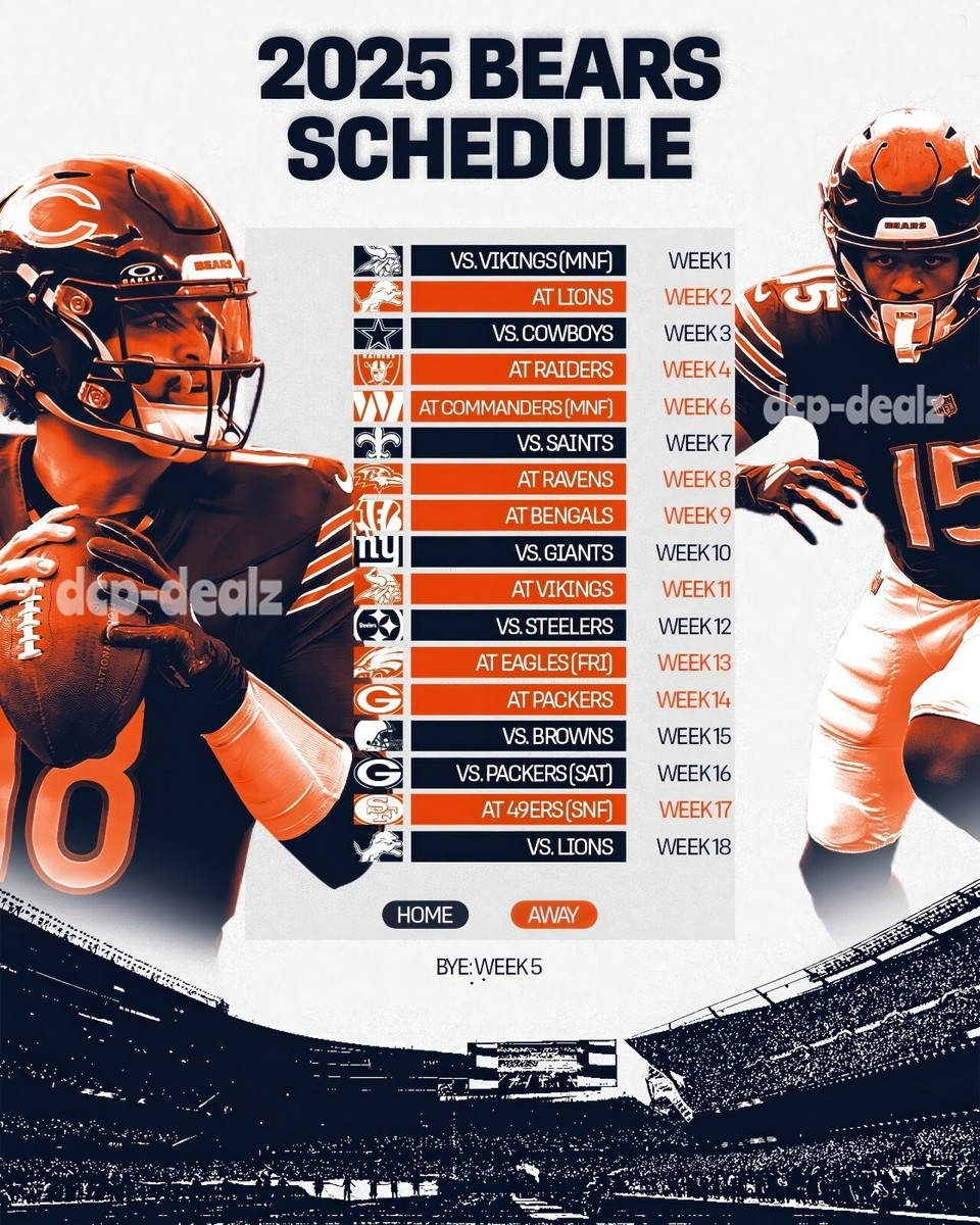 CHICAGO BEARS 2025 NFL Football Schedule Glossy Decal 8 X 10 EBay CHICAGO BEARS 2025 NFL Football Schedule Glossy Decal 8 X 10 EBay