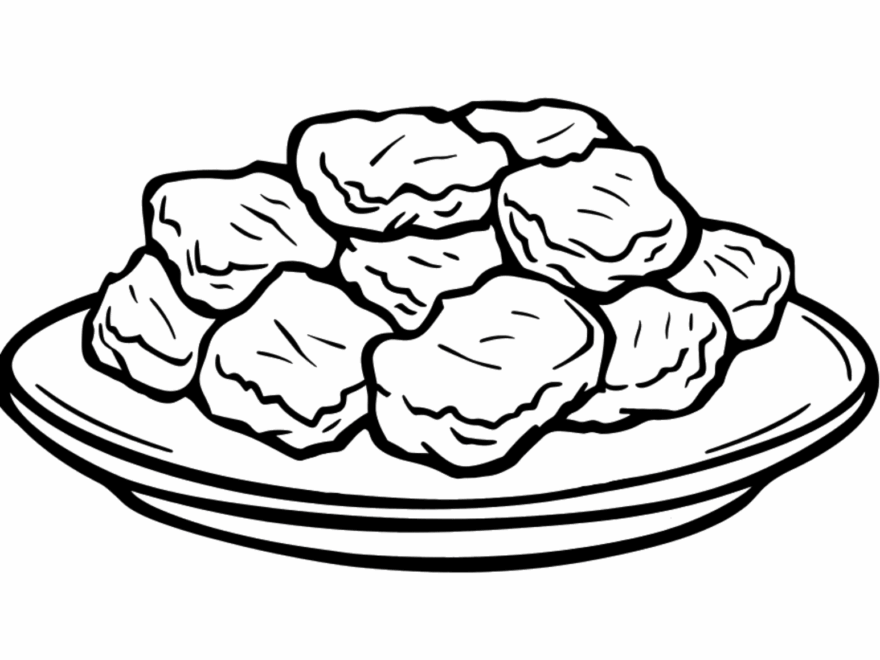 Chicken Nuggets Coloring Page