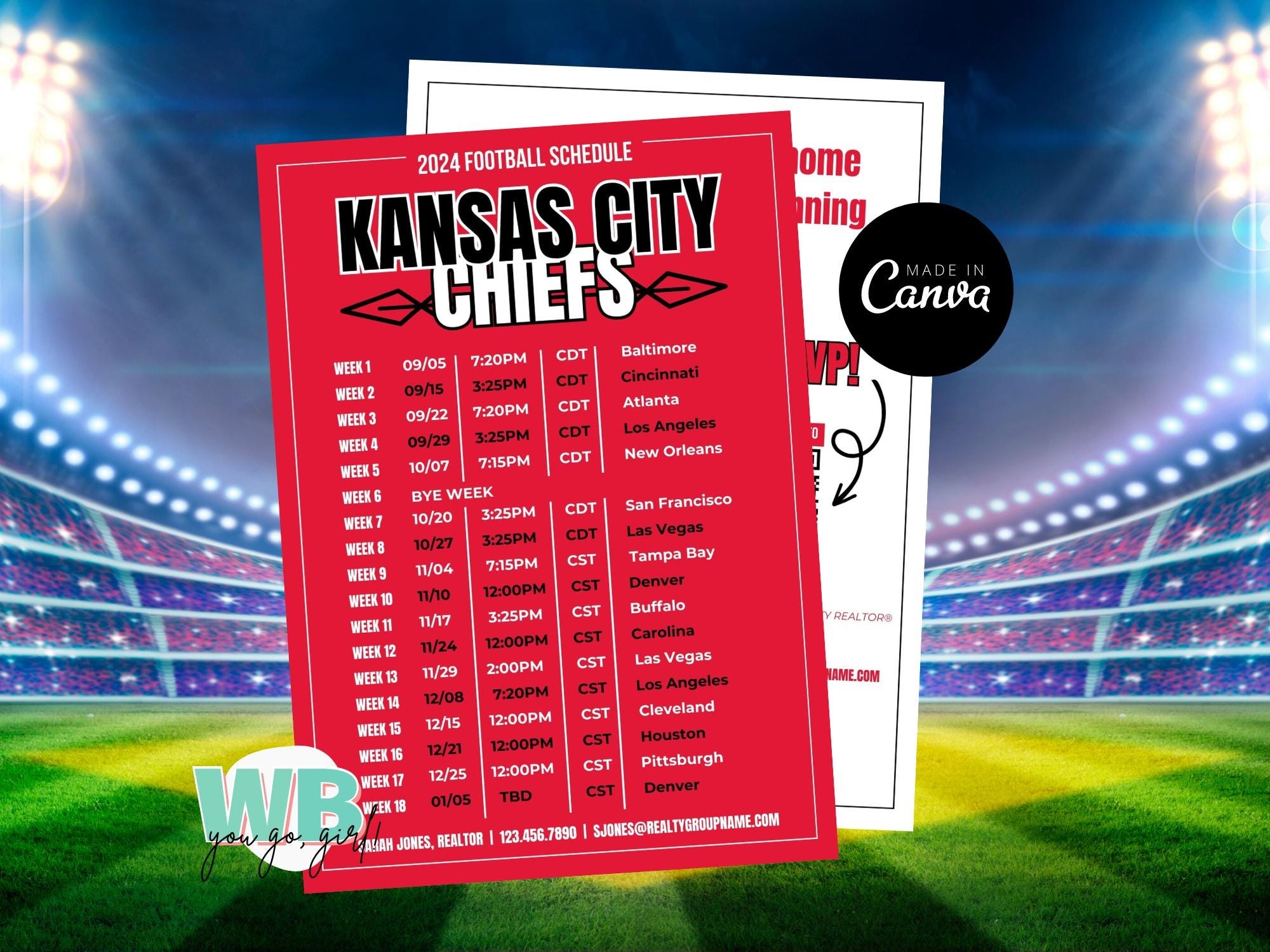 Chiefs Calendar Etsy Chiefs Calendar Etsy