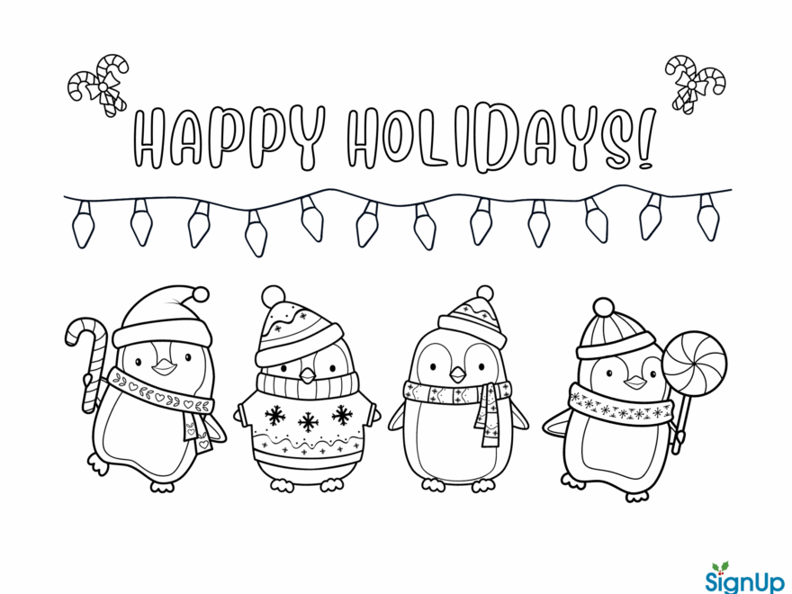 Christmas Activity Sheets Coloring Pages SignUp