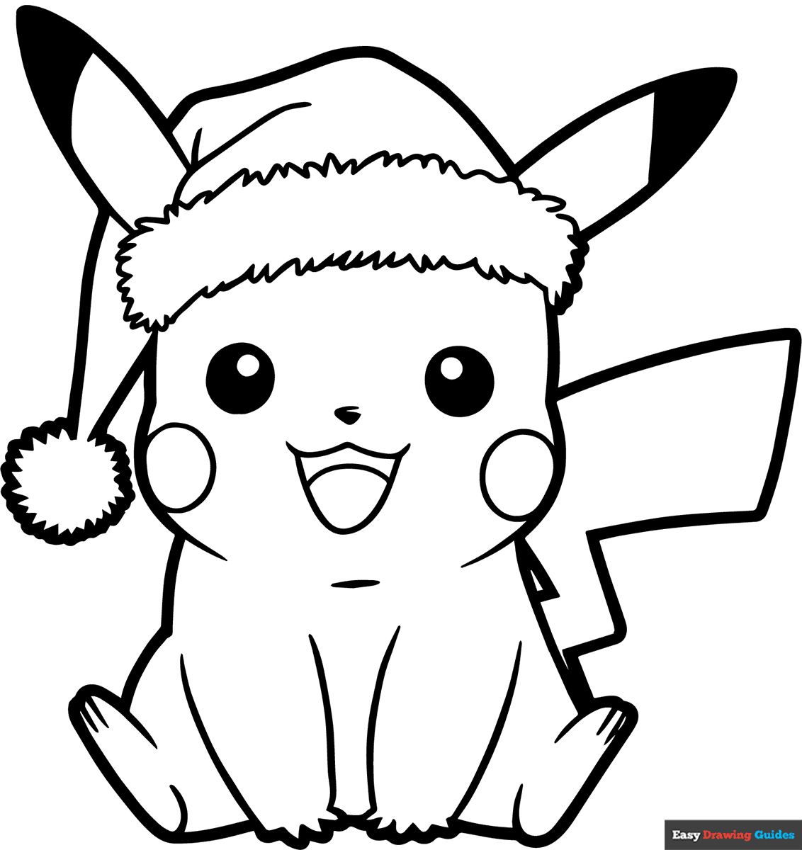Christmas Pikachu Coloring Page Easy Drawing Guides Christmas Pikachu Coloring Page Easy Drawing Guides