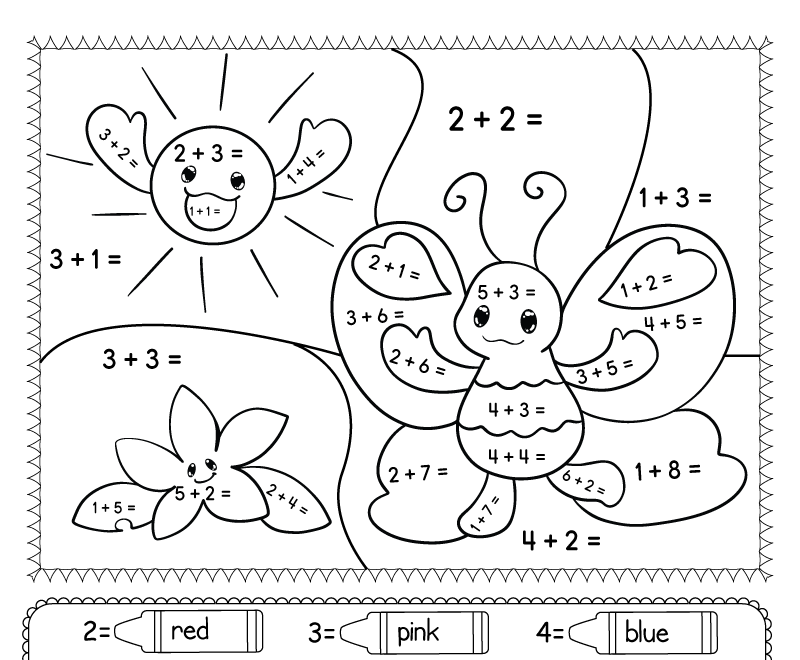 Color By Addition Worksheet Free Printable Digital PDF