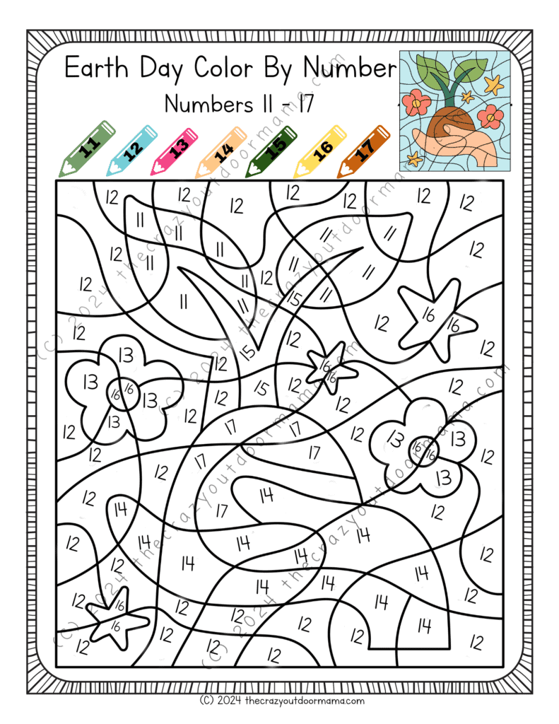 color by number printable for kids