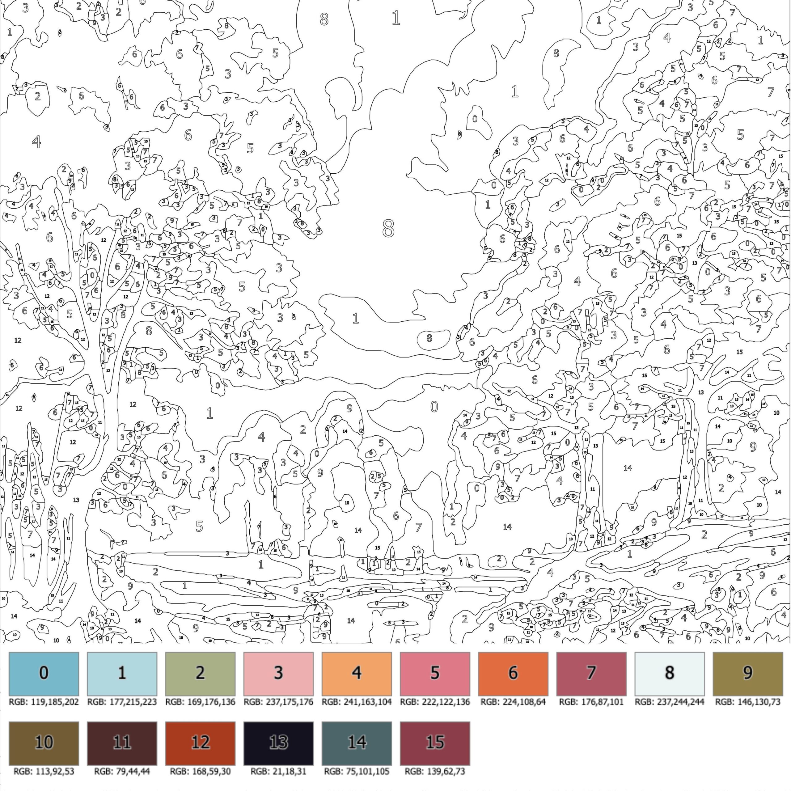 Color By Number For Adult Paint By Number Printable Beauty Landscape Coloring Pages sheets Digital Download advanced Detailed Book 441 Etsy Israel