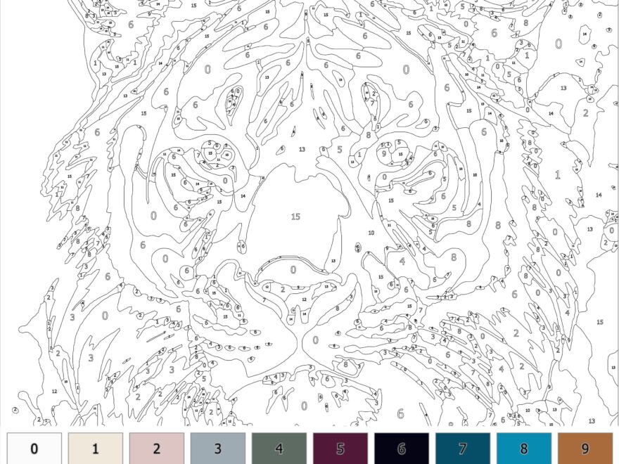Color By Number For Adult Paint By Number Printable wild Animal Coloring Pages sheets Digital Download advanced Detailed Book 352 Etsy