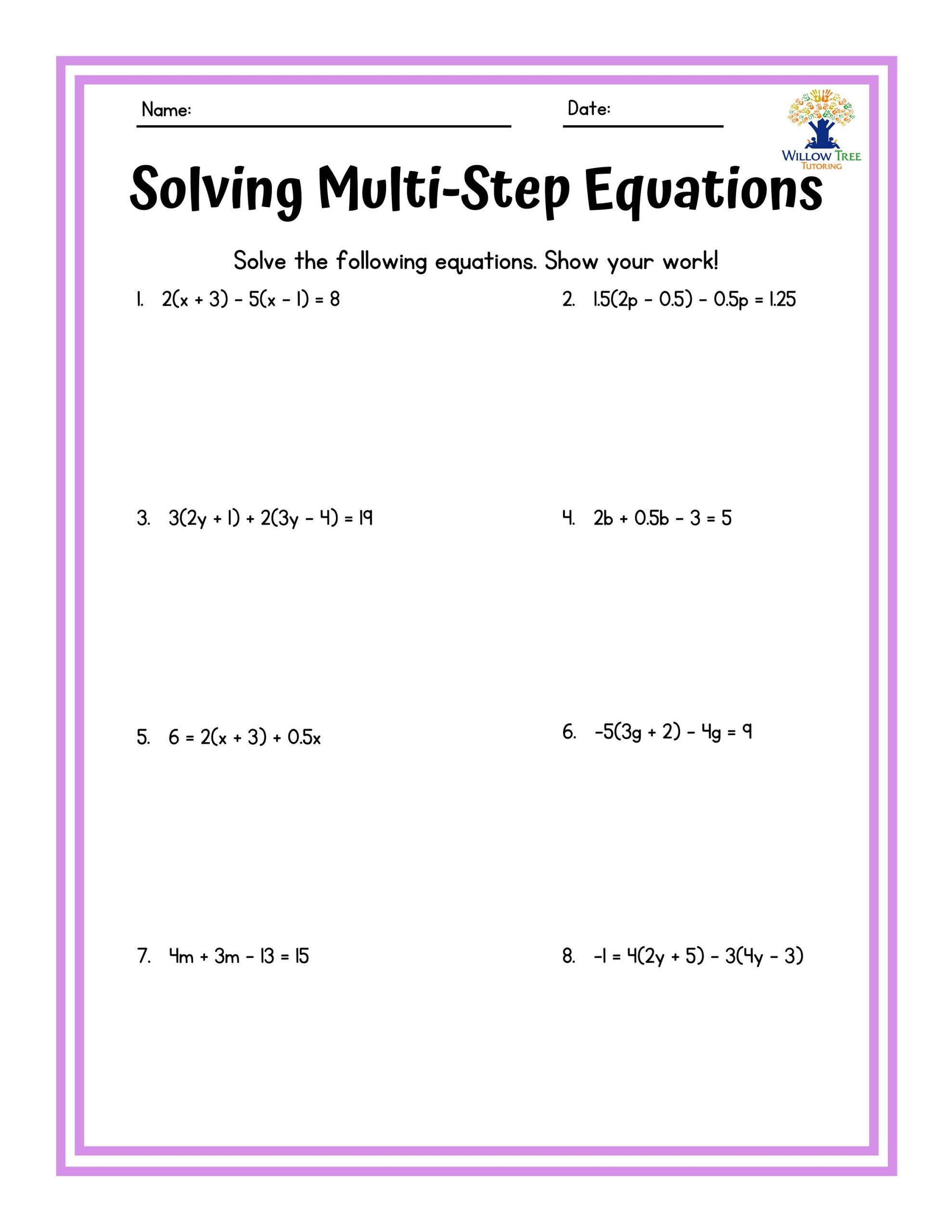Colorful Solving Multi step Equations Tiered Worksheets Etsy Colorful Solving Multi step Equations Tiered Worksheets Etsy