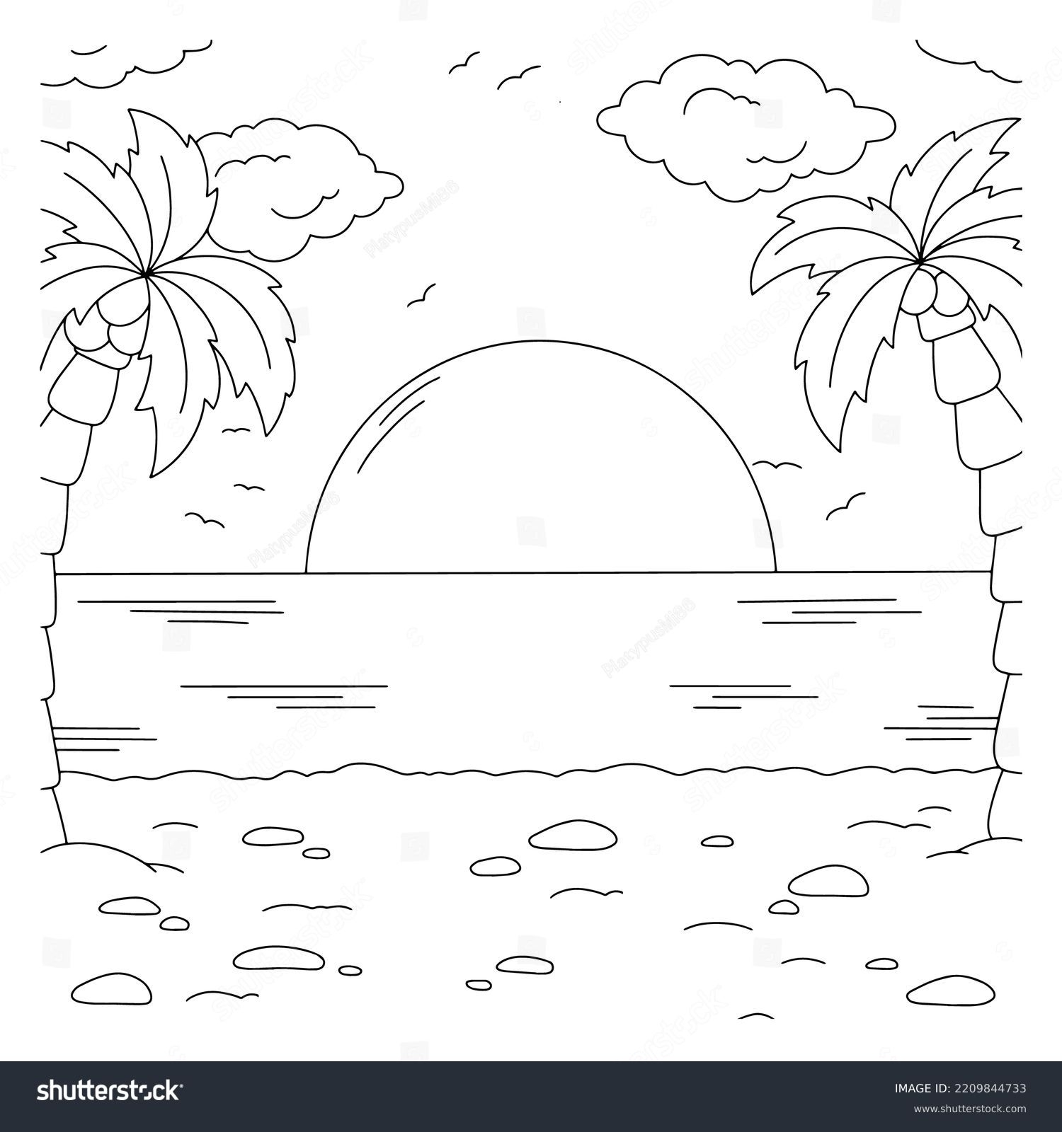 Coloring Book Beach Waves Over 3 751 Royalty Free Licensable Stock Illustrations Drawings Shutterstock