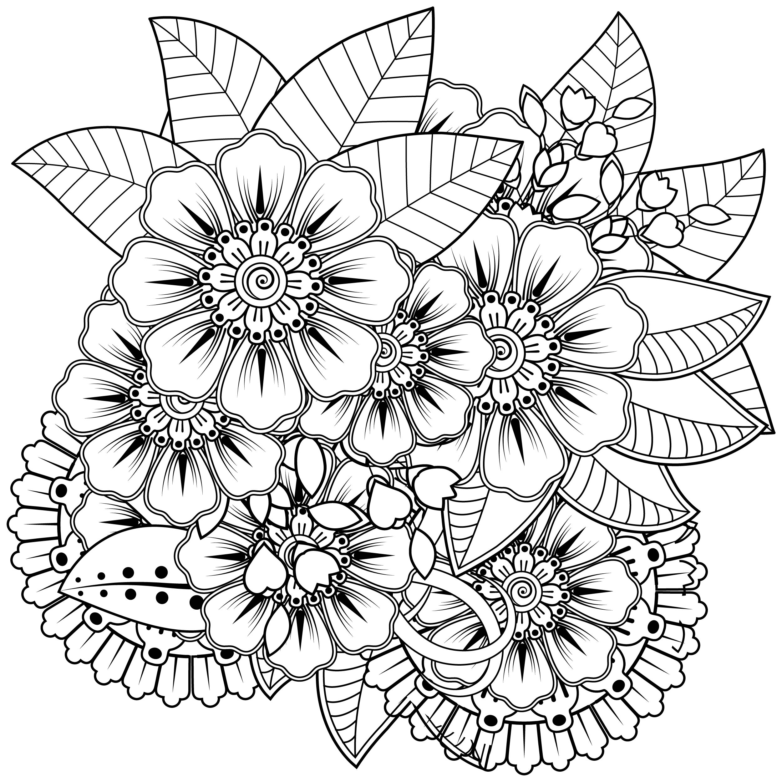 Coloring Book For Adult Flower Online Coloring Page HiColoring Coloring Book For Adult Flower Online Coloring Page HiColoring
