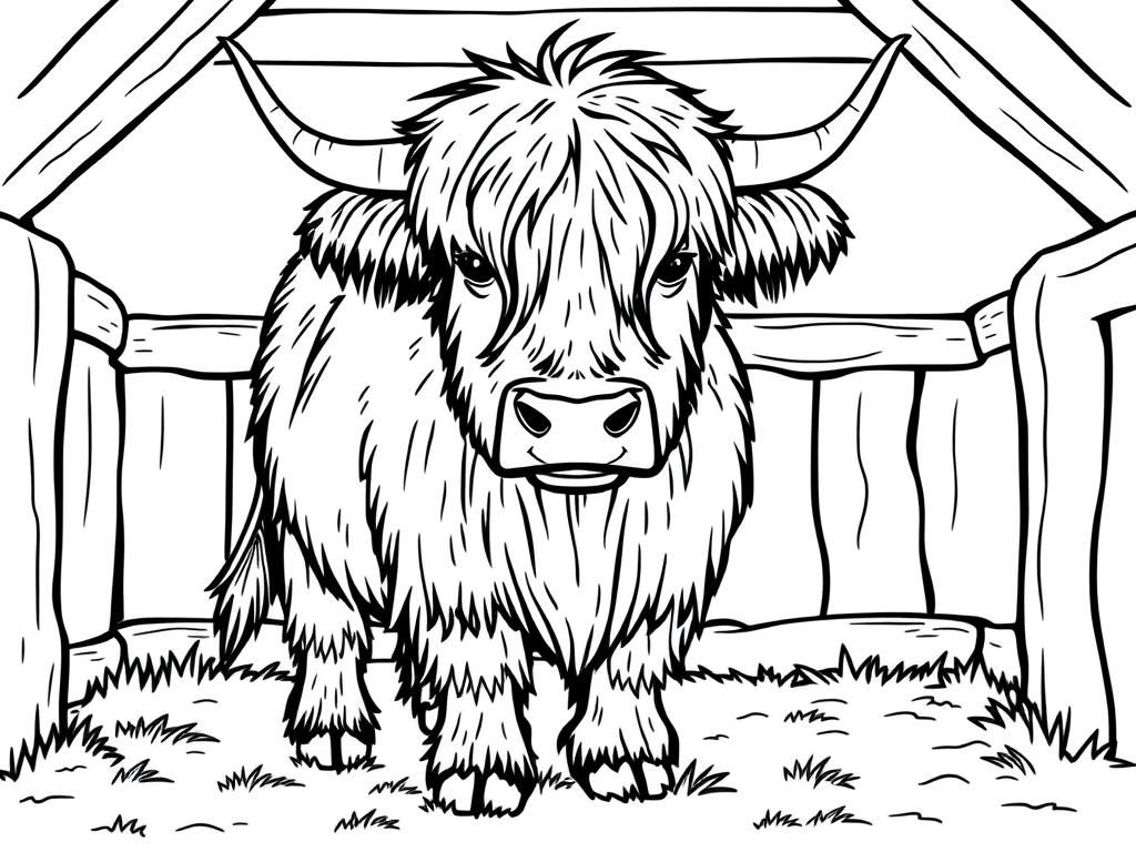 highland cow coloring page