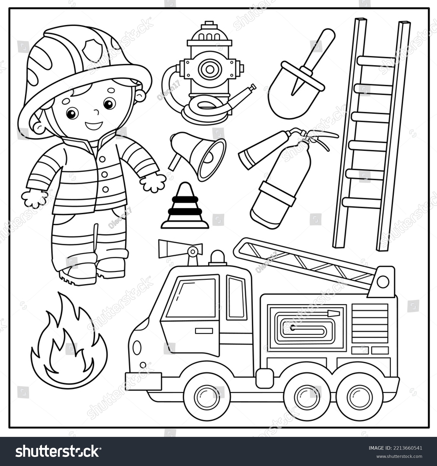 Coloring Page Outline Cartoon Fire Truck Stock Vector Royalty Free 2213660541 Shutterstock Coloring Page Outline Cartoon Fire Truck Stock Vector Royalty Free 2213660541 Shutterstock