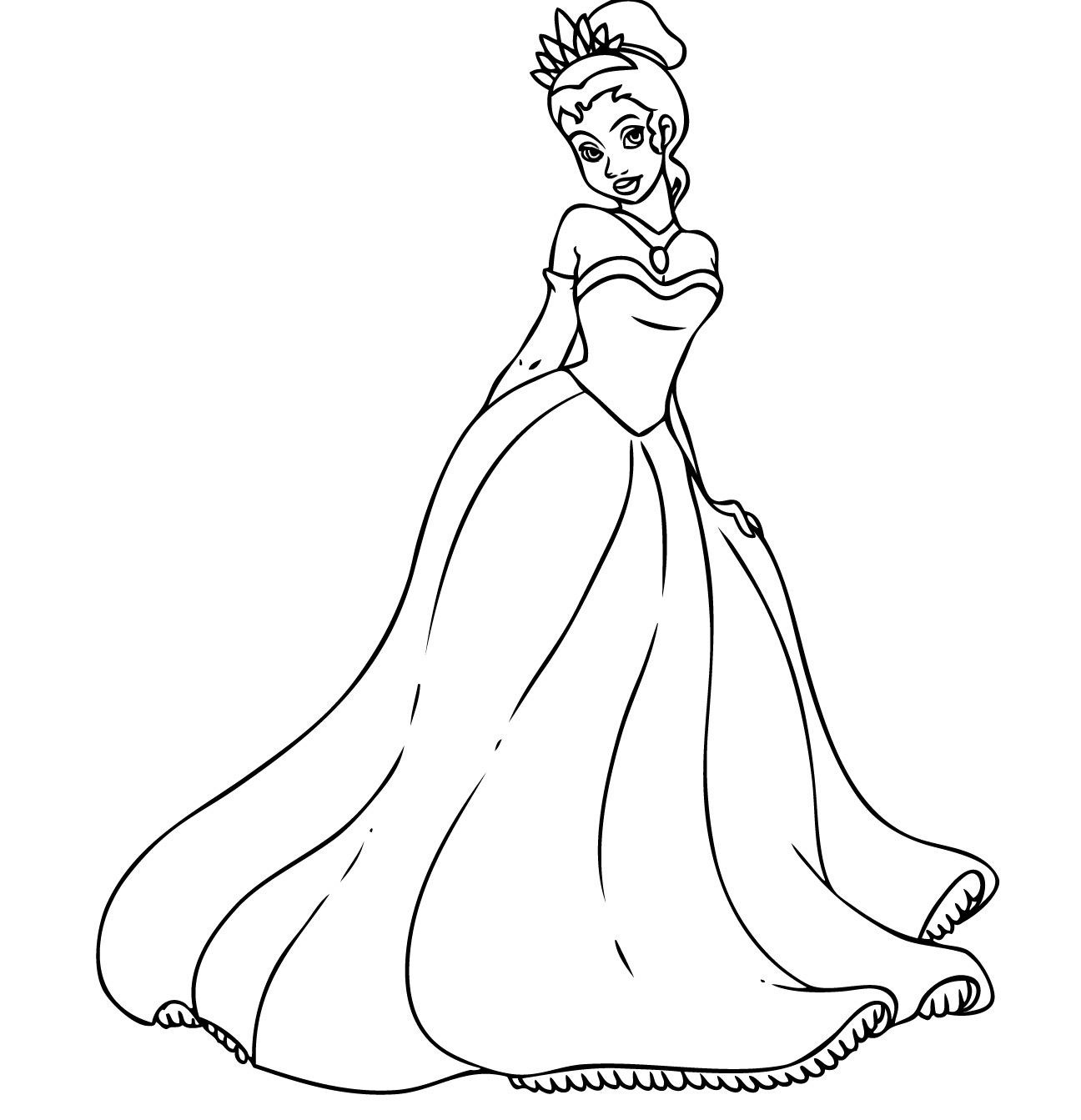 coloring pages of tiana the princess