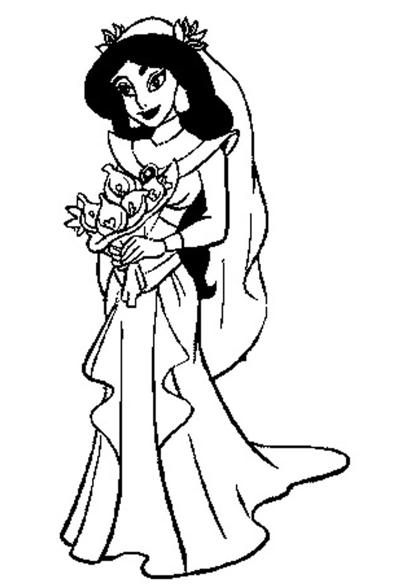 coloring pages jasmine princess