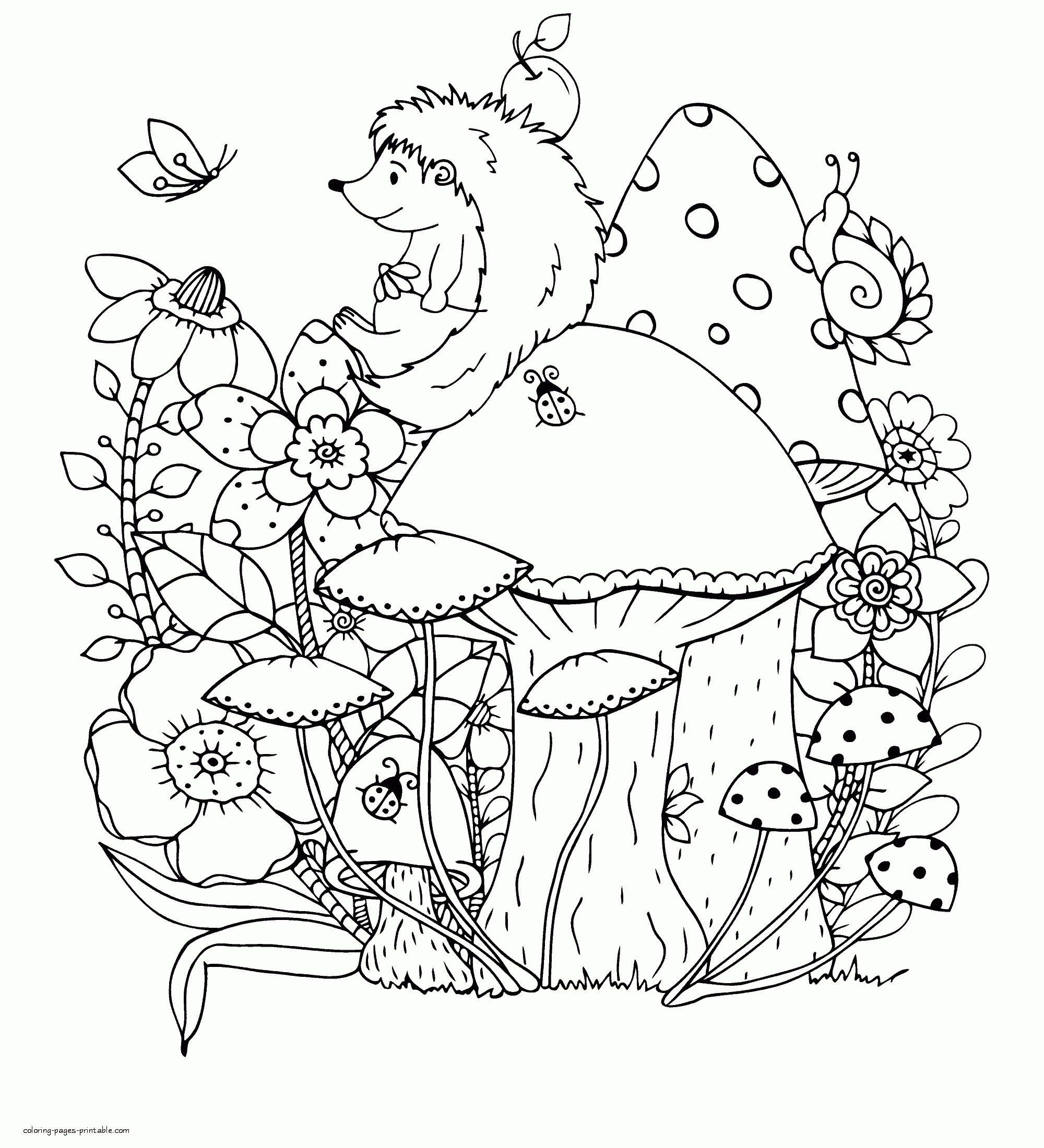 mushroom coloring pages printable