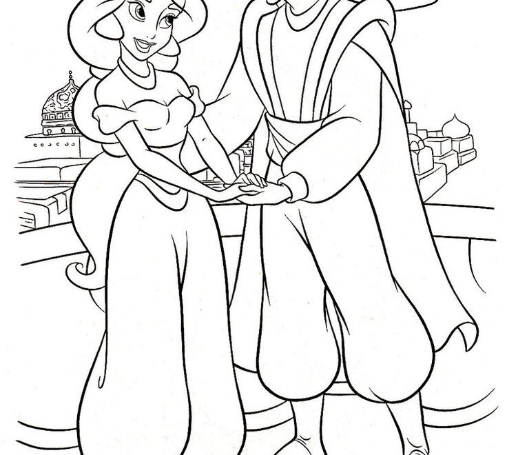 Coloring Pages Of Jasmine And Aladdin