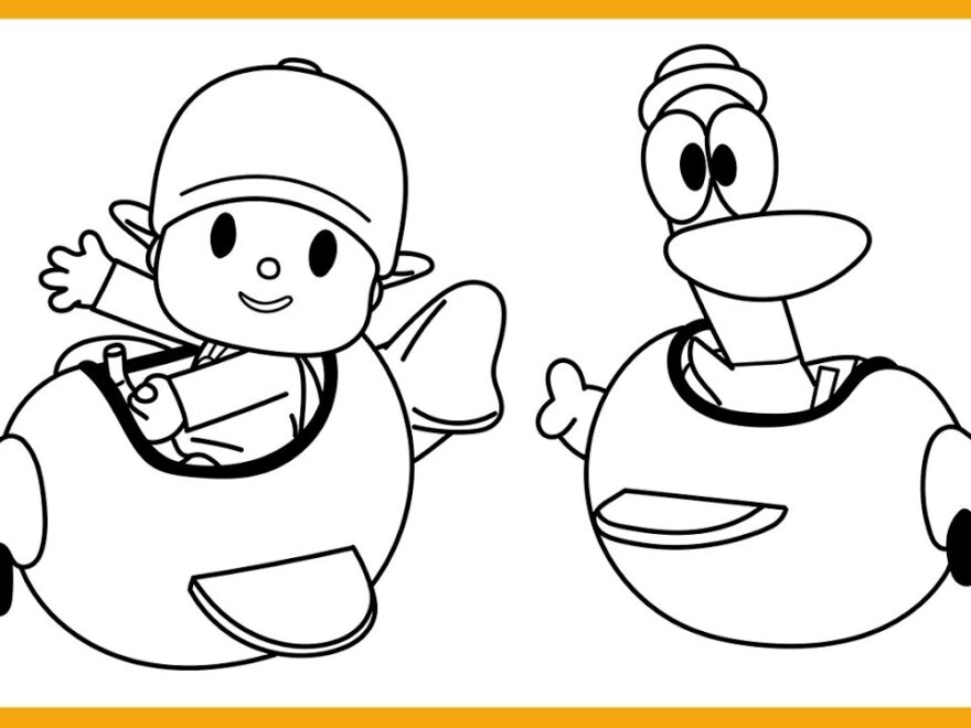Coloring Pocoyo Pato Ride The Toy Airplane Art For Kids Easy Coloring Drawing Painting YouTube