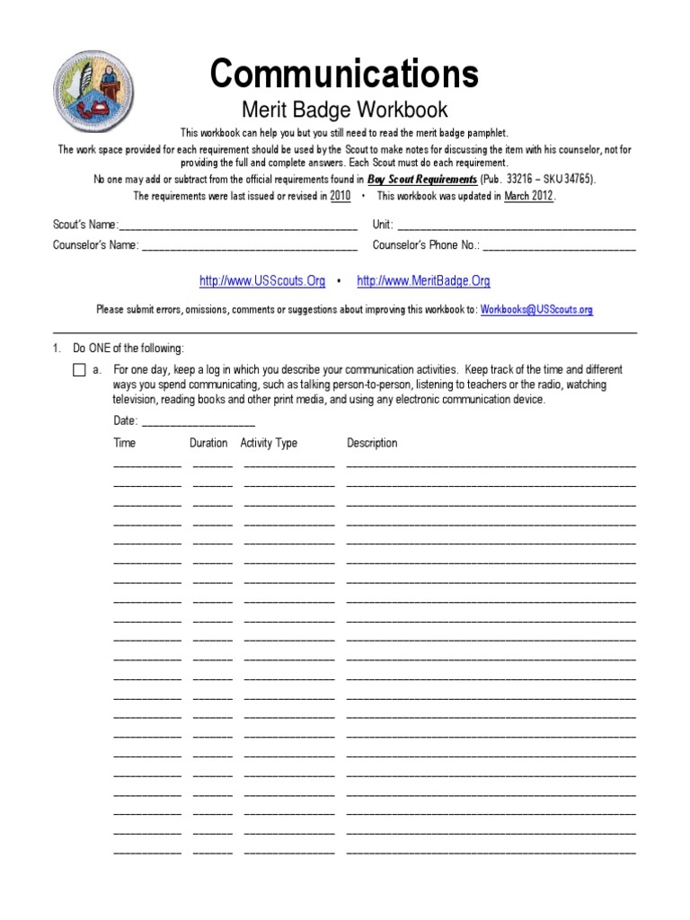 Communications BSA PDF Boy Scouts Of America Public Speaking Worksheets Library