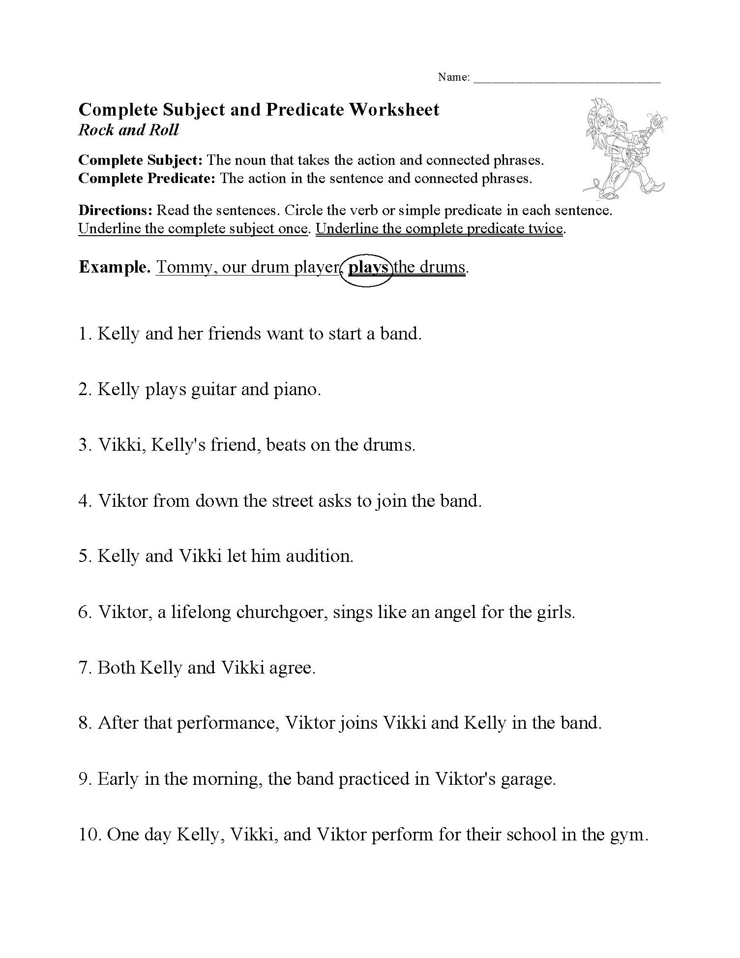 Complete Subject And Predicate Worksheet Sentence Structure Activity Complete Subject And Predicate Worksheet Sentence Structure Activity