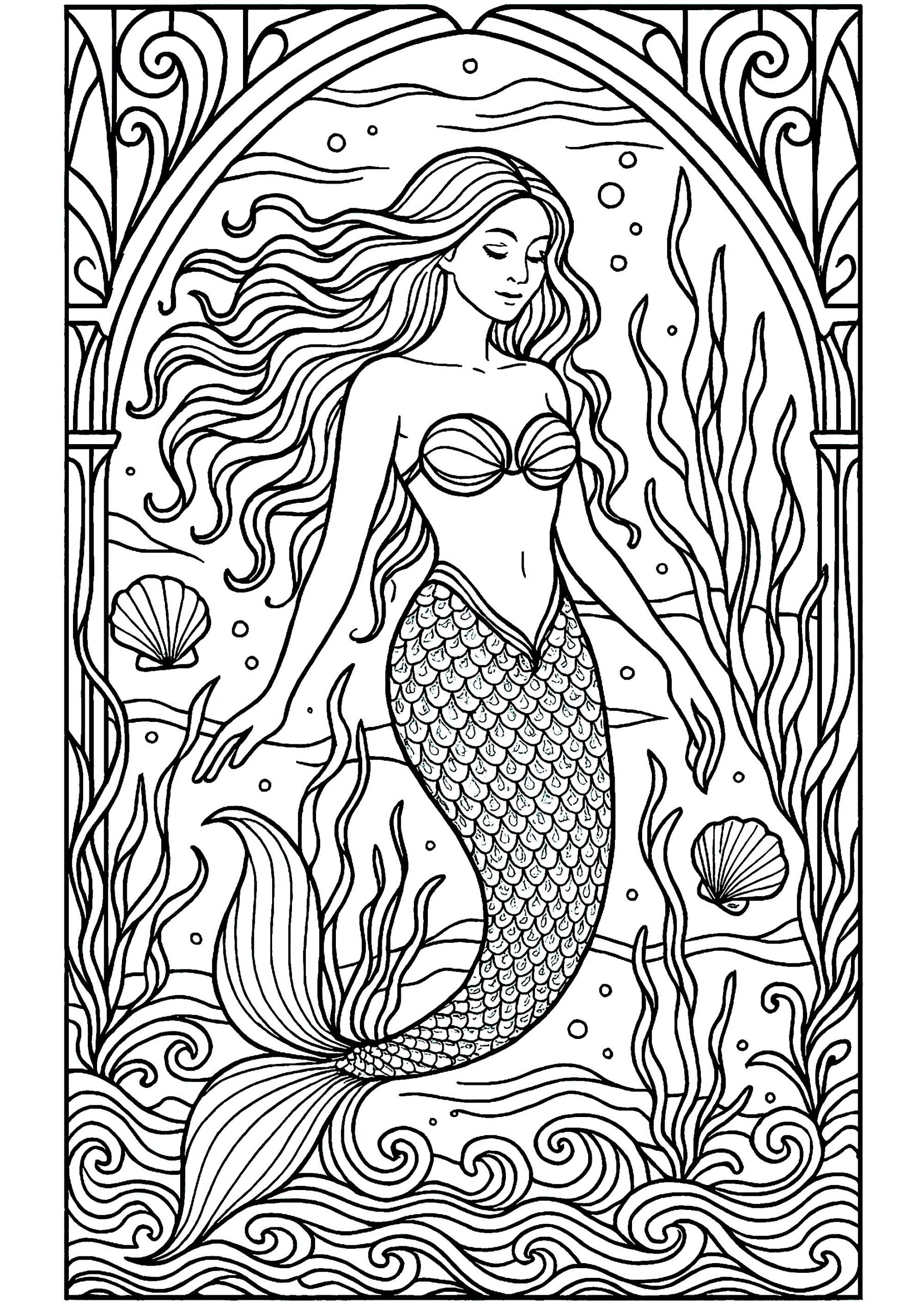 mermaid printable coloring pages mermaid printable coloring pages