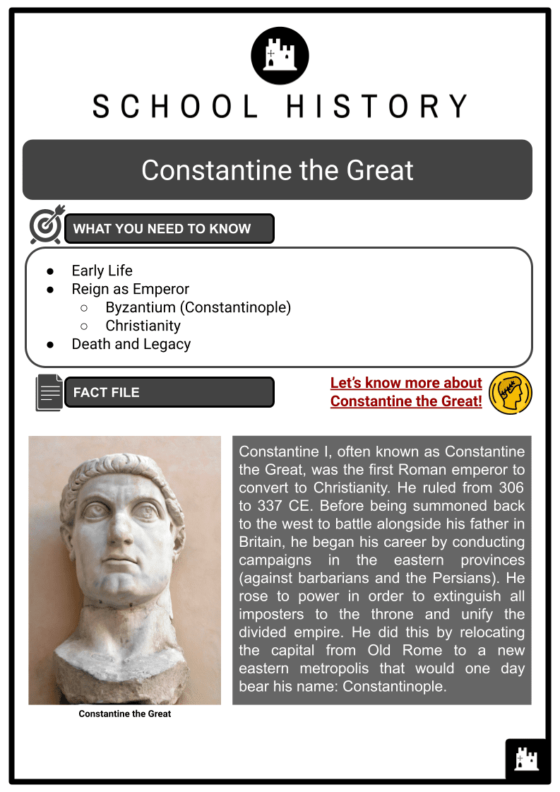 Constantine The Great Emperor Legacy Facts History Worksheets Constantine The Great Emperor Legacy Facts History Worksheets