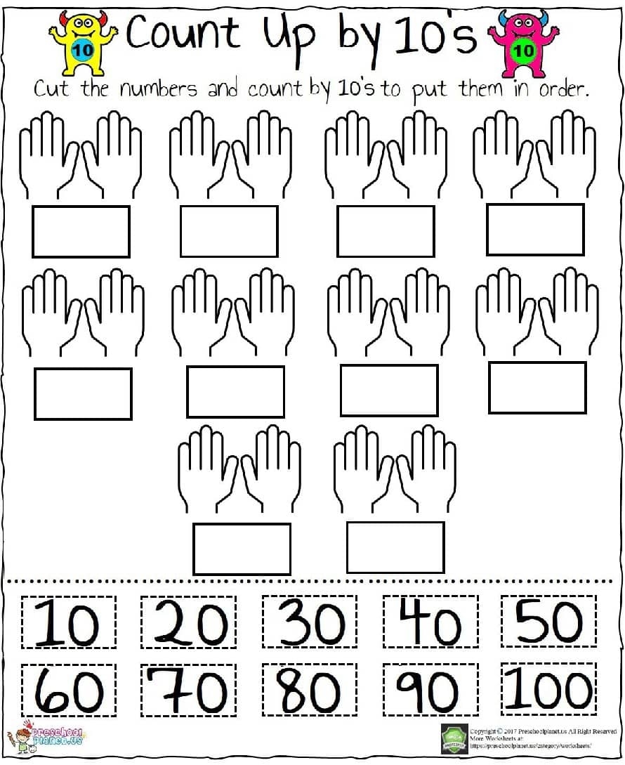Count By 10 s Worksheet By Preschoolplanet TPT Count By 10 s Worksheet By Preschoolplanet TPT